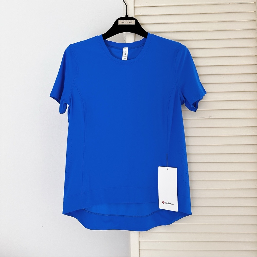 NWT♥️ LULULEMON BLBT MORNING MATCH SHORT SLEEVE TOP 2 RUN TENNIS GYM ROYAL BLUE